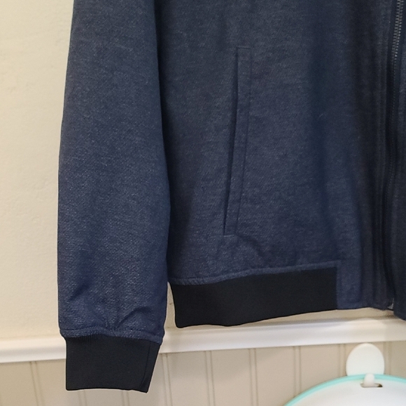 Alfani Midnight Blue Jacket with Black Trim A perfect jacket for a cool evening. - Picture 3 of 4